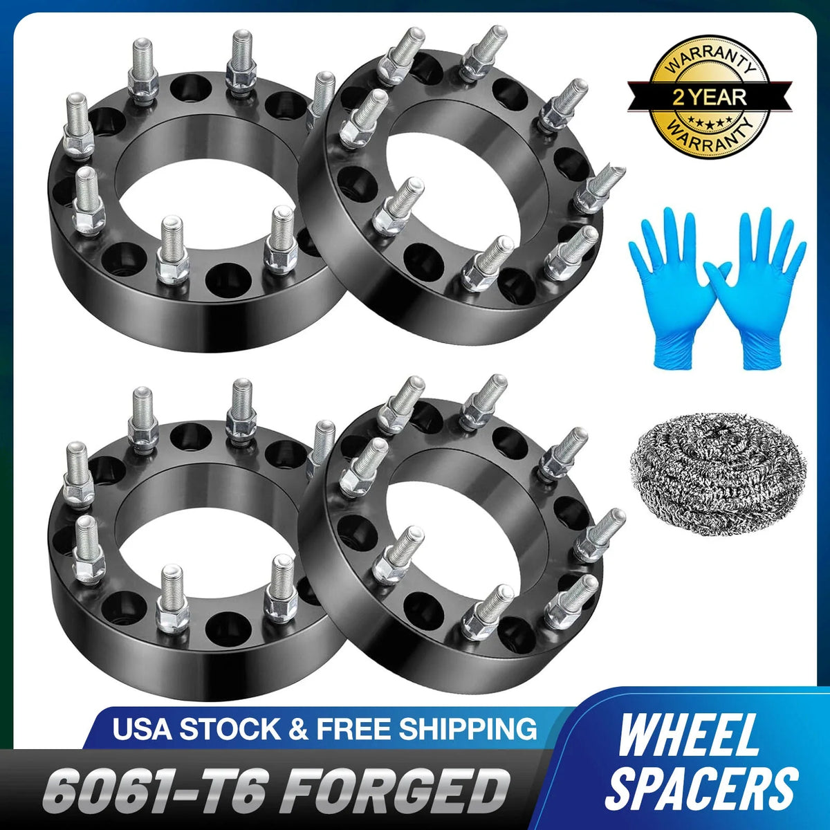 8x180 Wheel Spacers 4x2 in for Chevy Silverado GMC Sierra 2500 3500 HD (2011–2019)