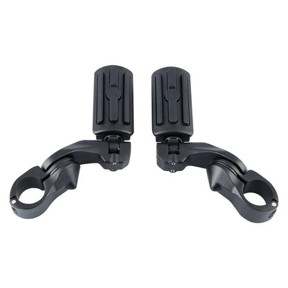 1-1/4" Matte Short Angled Highway Bar Engine Guard Footpegs for Harley