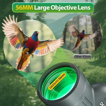 12x56 Monocular Telescope for Adults - IPX7 Waterproof Green