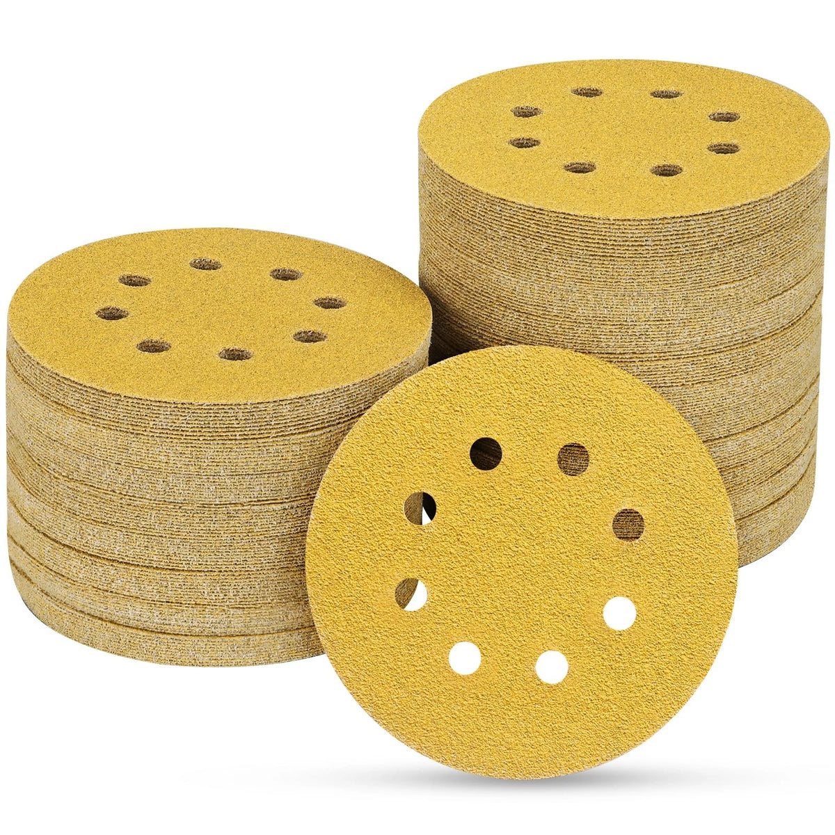 Set of 80 5 Inch 40 Grit Sandpaper Discs 8 Hole Hook Loop