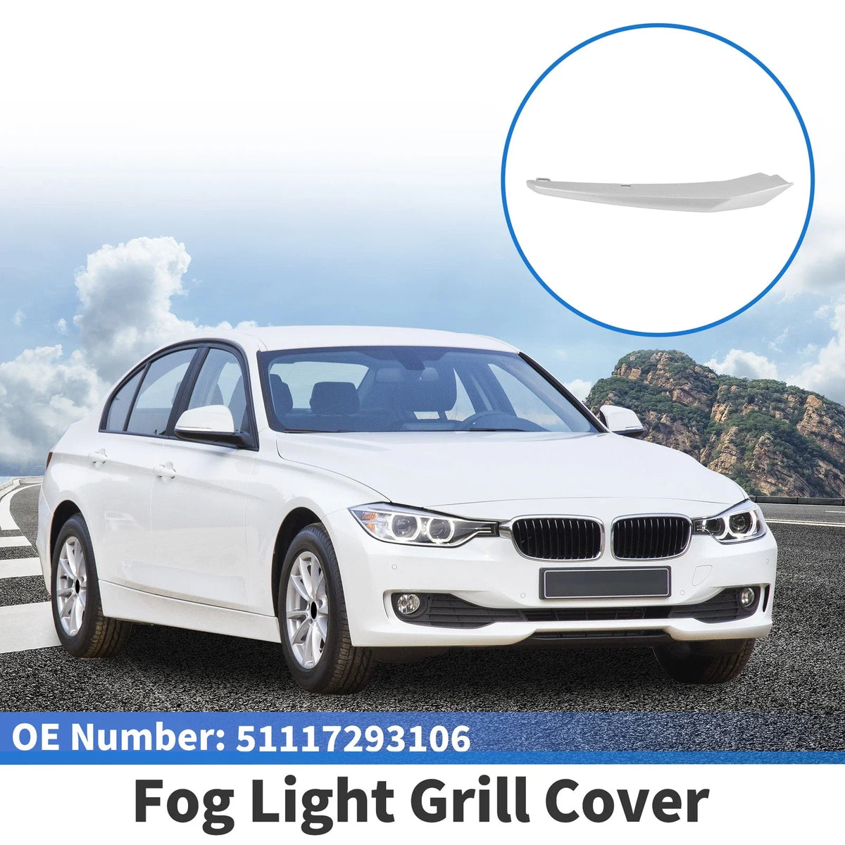 1 Pc Fog Light Grill for BMW 3 Series (2011–2015) No. 51117293105