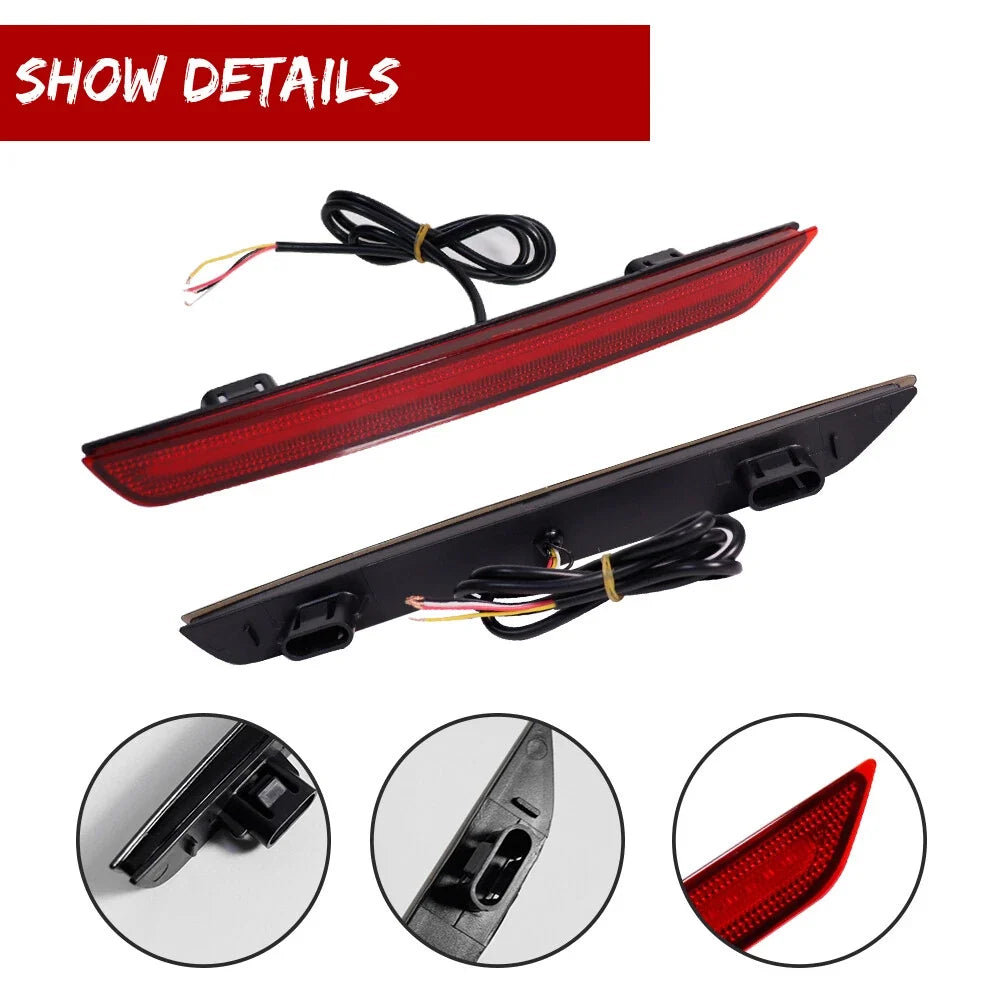 Red Lens Tail Brake Fog Lights for Honda Odyssey (2011–2017)