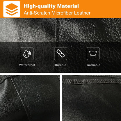 3Pcs Set Fender Covers for Car M (Magnetic PU Leather, Black)