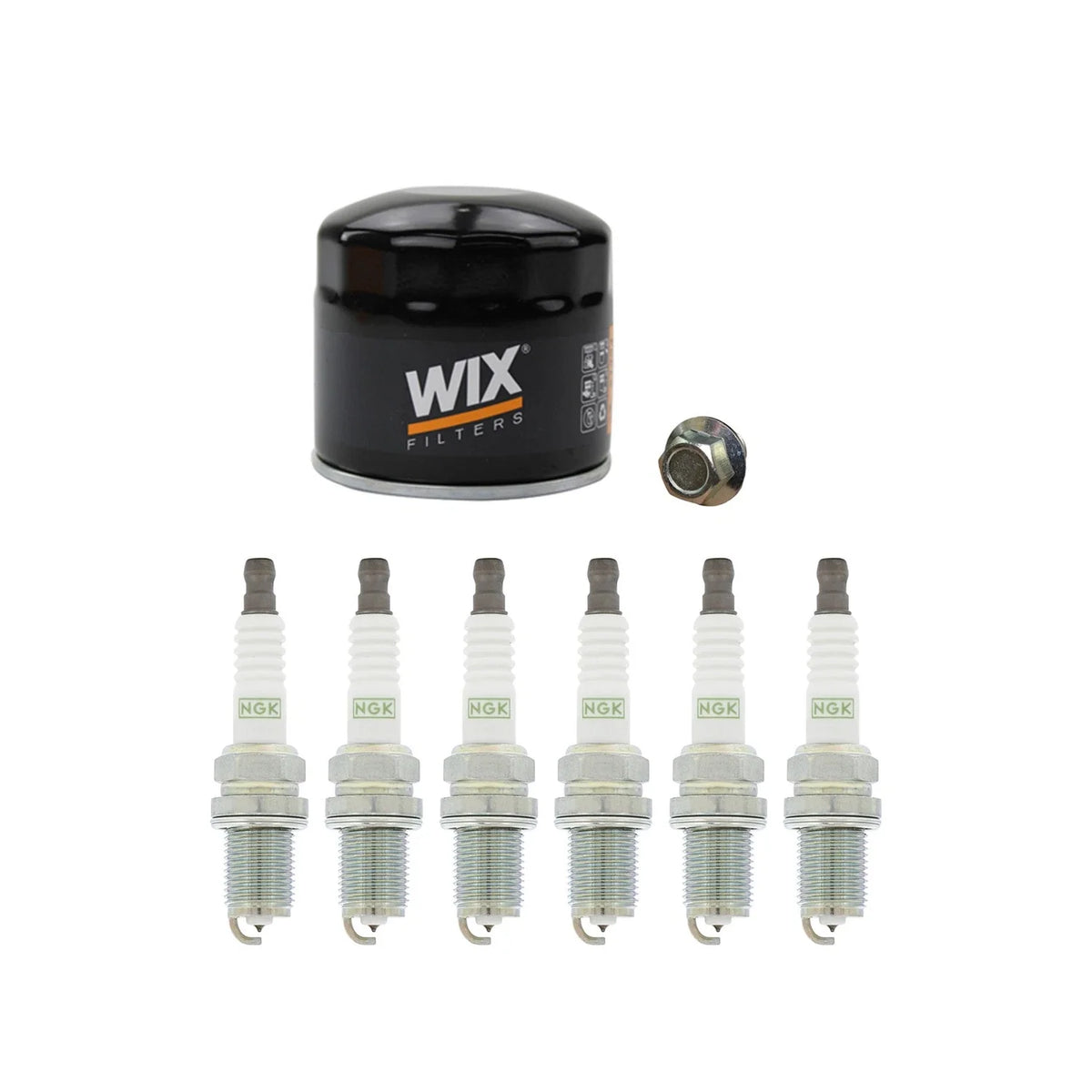 Wix Engine Oil Filter & NGK 6 Platinum Spark Plugs for Santa Fe Tucson Rodeo