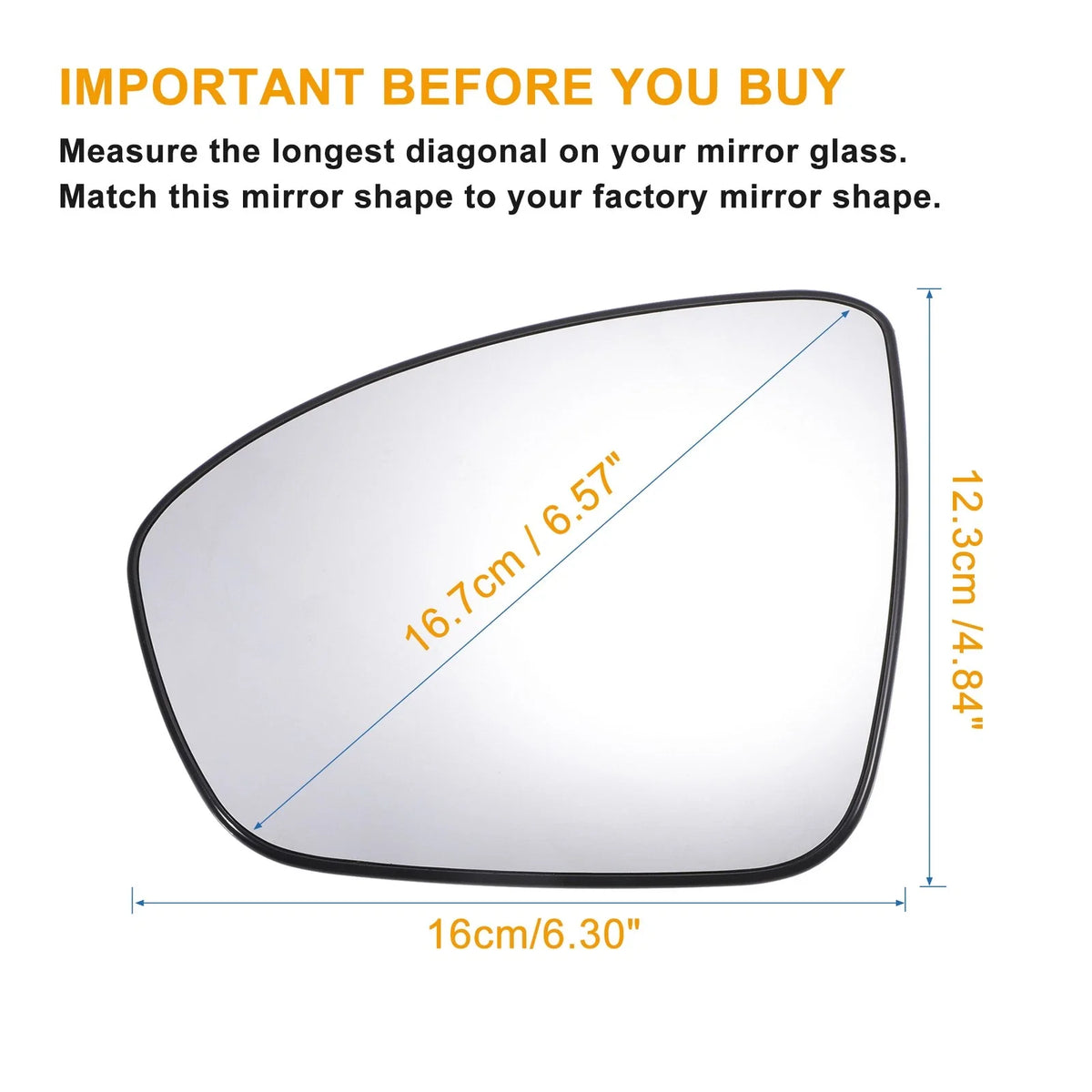Left Side Mirror Glass w/ Backing Plate for Nissan Altima (2019–2021)