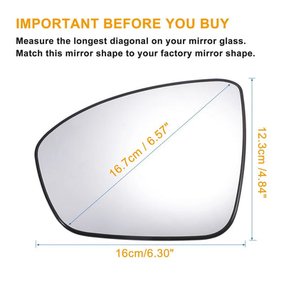 Left Side Mirror Glass w/ Backing Plate for Nissan Altima (2019–2021)