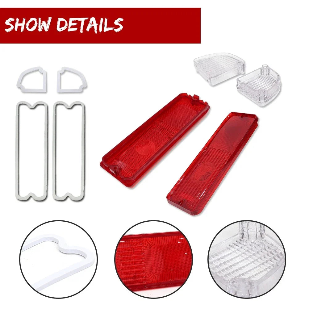 Set of 4 Tail Light Lens Backup Side Marker for 1968-1972 Chevy GMC Truck