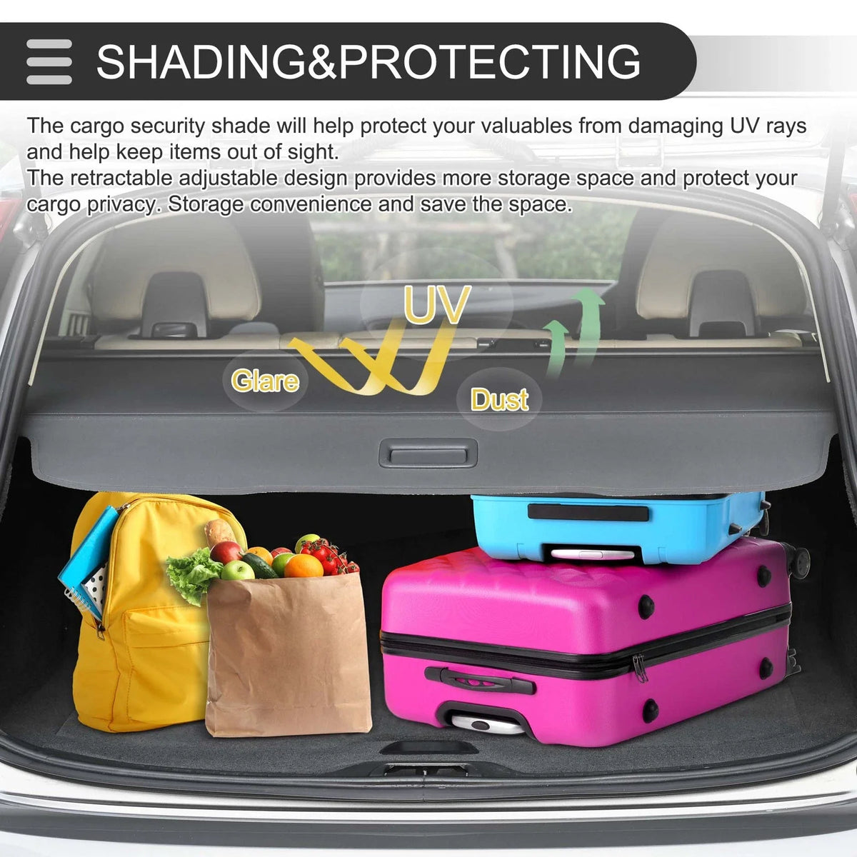 Retractable Cargo Cover for Ford Explorer (2011–2018) Gloss Black