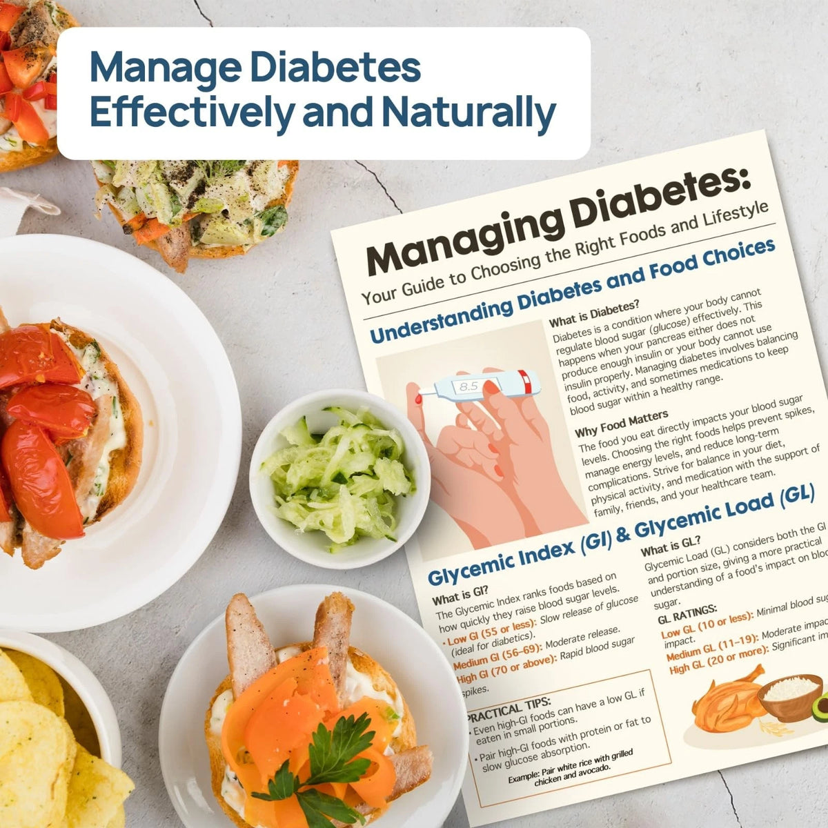 Diabetes Nutrition Guide Booklet (8 x 11 inches, Multicolor)