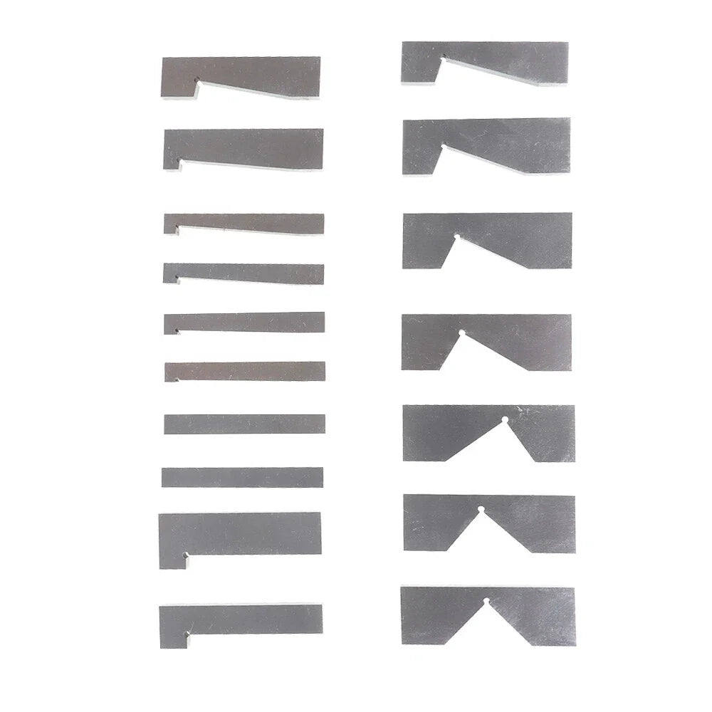 Set of 17 Angle Blocks for Precision Machining (0.0003 inch, 1/4 to 45 Degree)