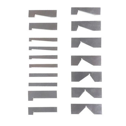 Set of 17 Angle Blocks for Precision Machining (0.0003 inch, 1/4 to 45 Degree)