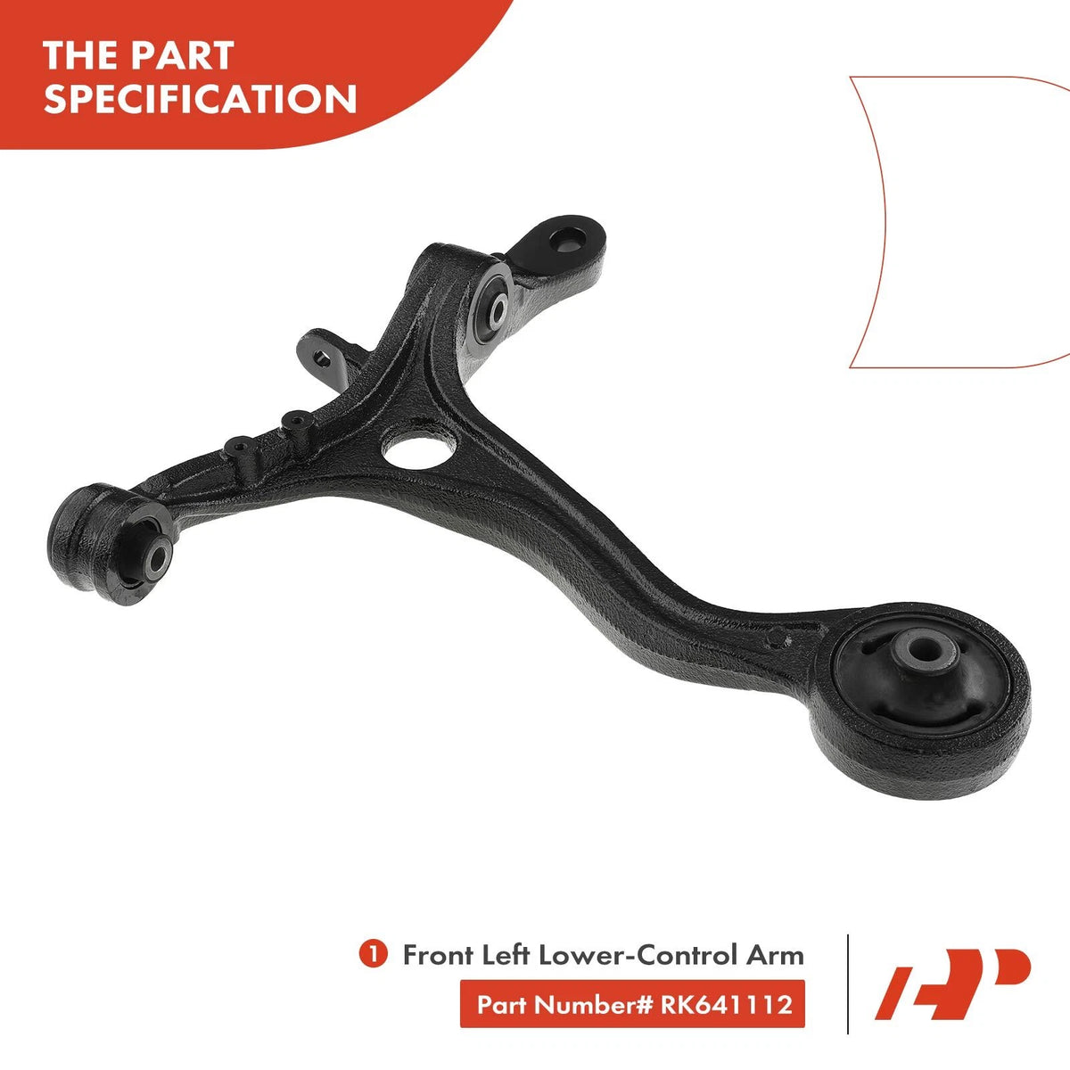 Front Left Lower Control Arm w/ Bushing for Honda Accord (2008–2012) 51360-TA0-000, 51360-TA0-A00, 51360-TA0-A01, 51360-TE1-A00, RK641112