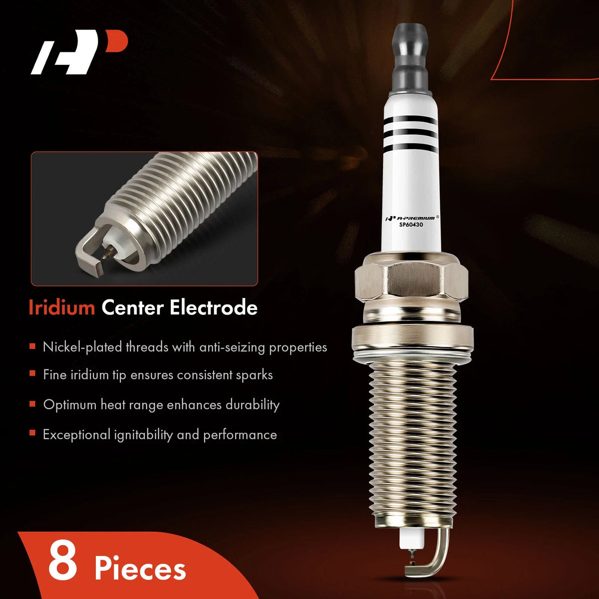 8x Iridium Platinum Spark Plugs for Mercedes-Benz C63 AMG (2008–2015)