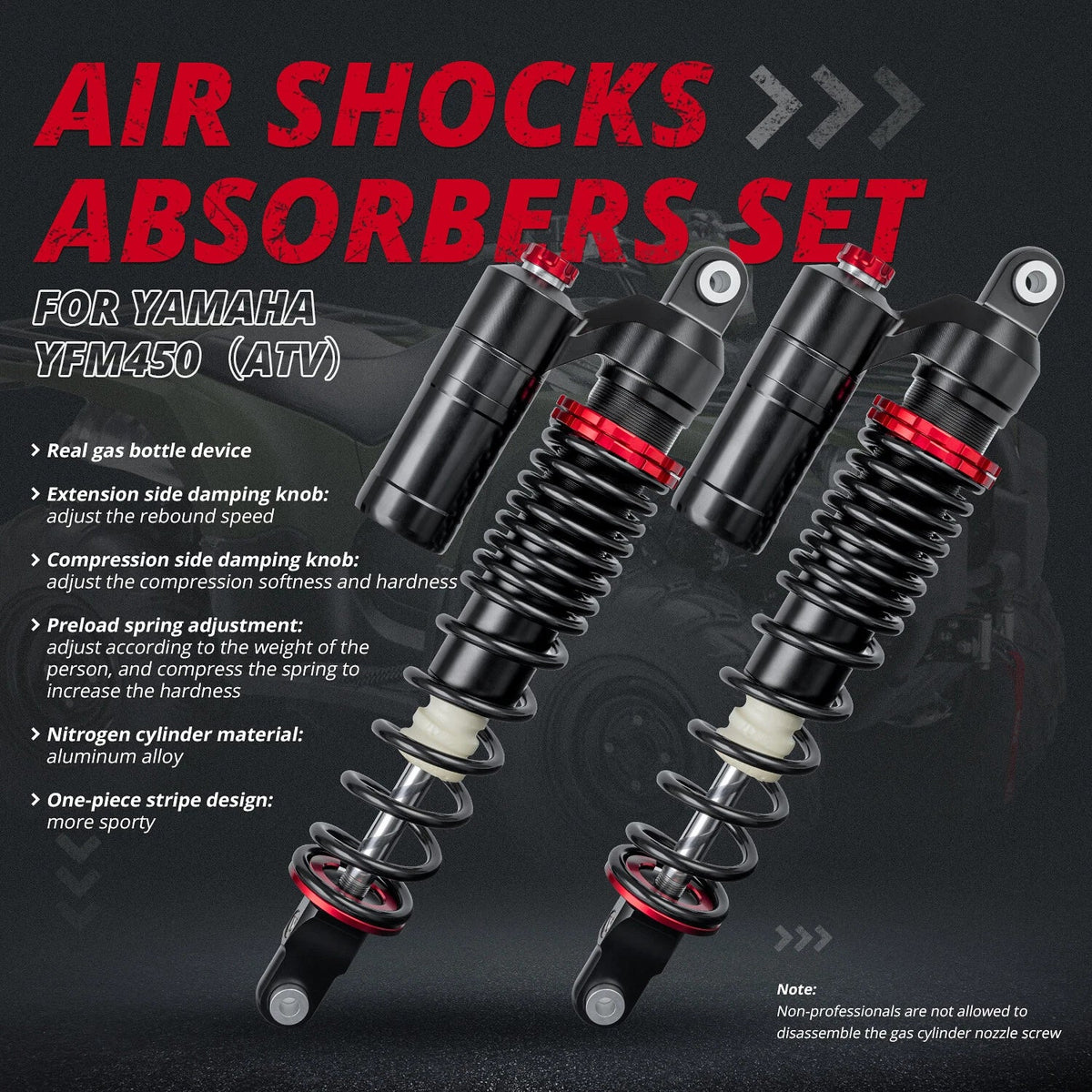 Stage 3 Racing Front & Rear Shock Absorbers for Yamaha YFZ 450 (2006–2013)