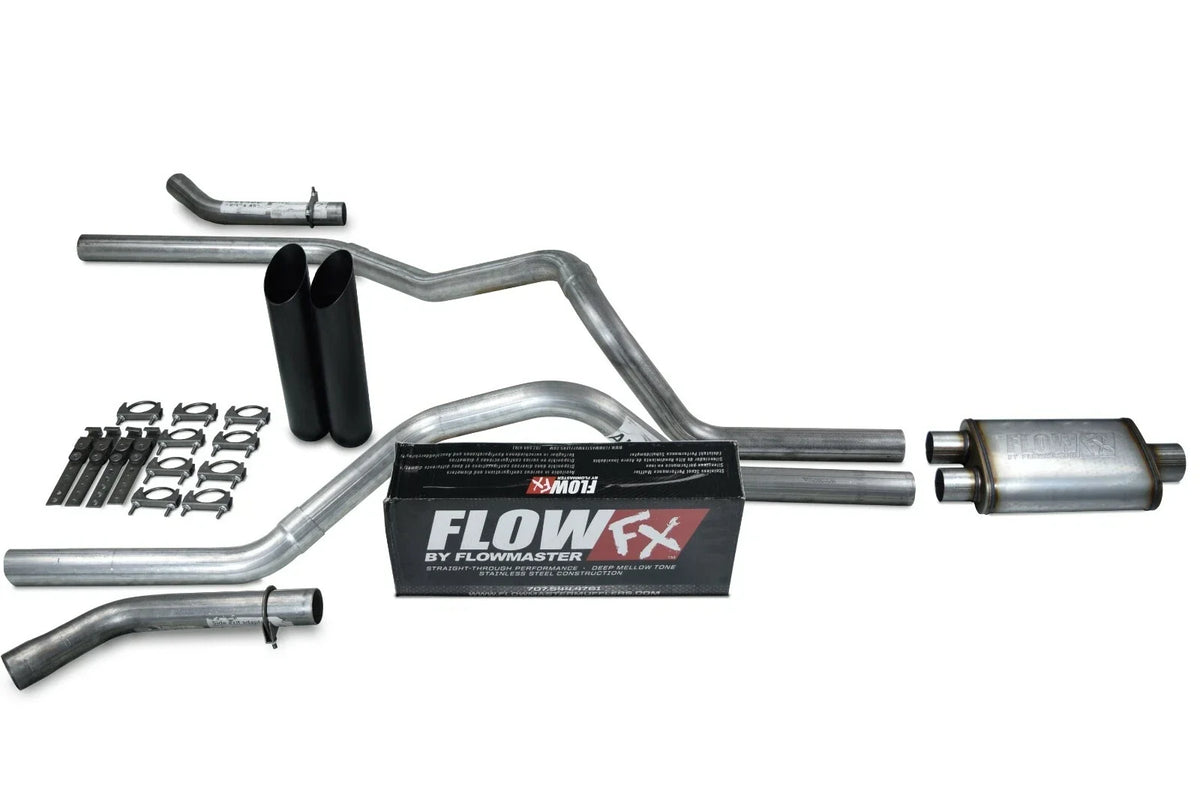 Dual Exhaust Kit for Chevy GMC 1500 (1988–1995) - 2.5" Flowmaster Flow FX Black Tip