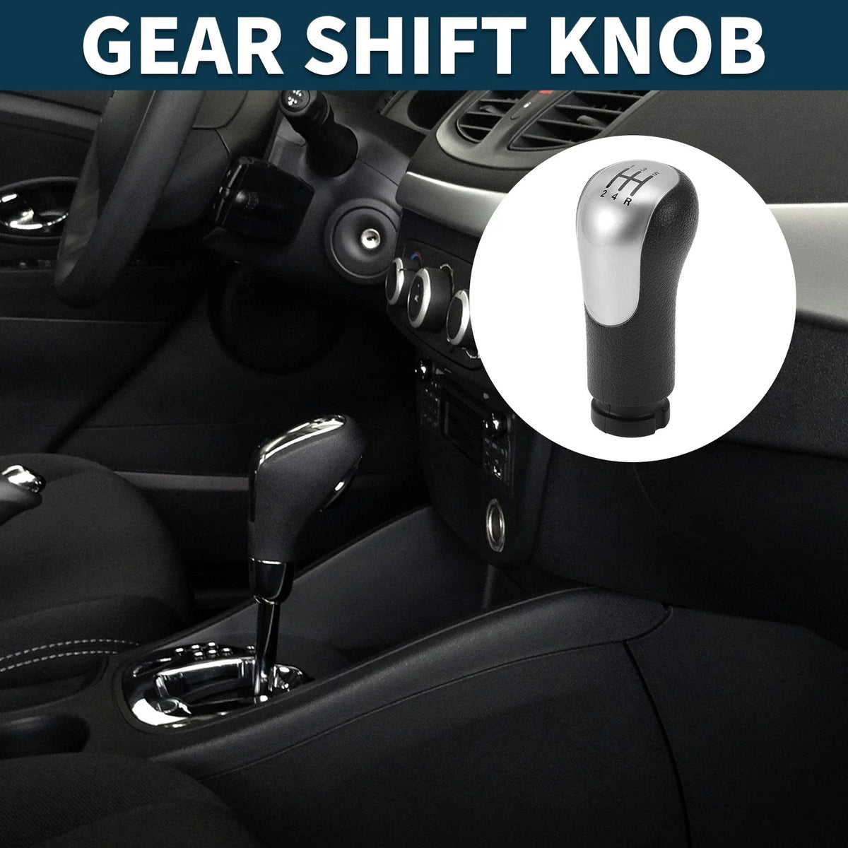 5 Speed Manual Gear Shift Knob for Ford Fiesta MK6 (2001–2010) Black Plastic