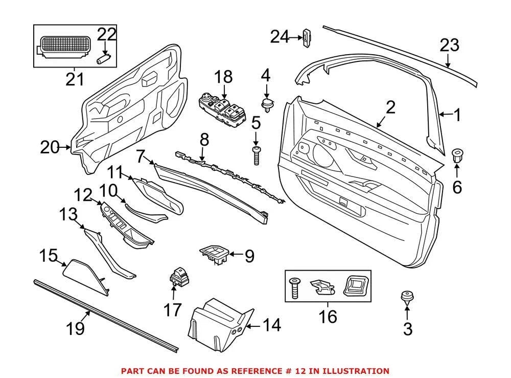 Door Switch Panel Trim for BMW F10 5-Series (2011–2017) Oyster Genuine