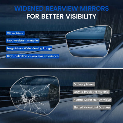 Left Side Mirror Glass for Volkswagen VW Passat Jetta Beetle (2011–2019)