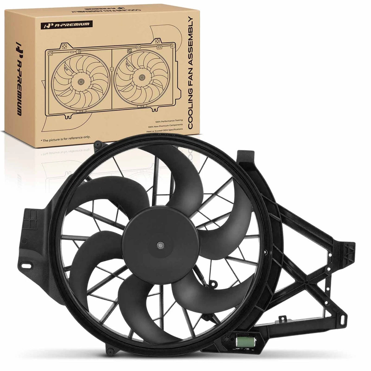Cooling Fan Assembly for Ford Mustang (2001–2004) 3R3Z8C607AA, 1R3Z8C607AA, 620139, 620650, 75526