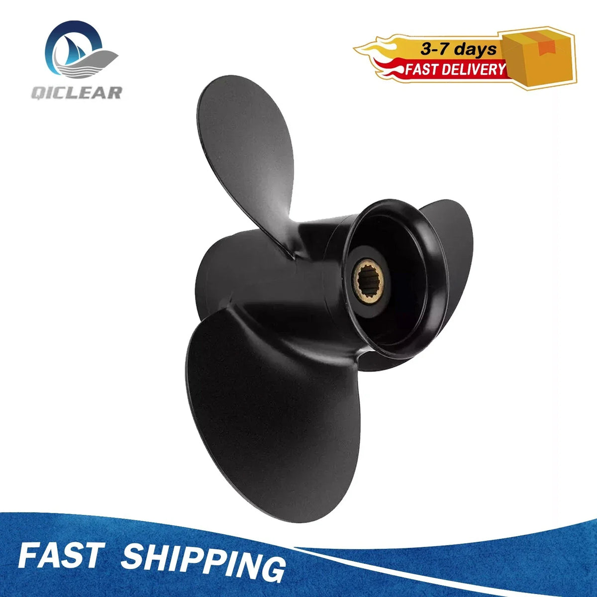 9.25x10 Aluminum Outboard Propeller for Mercury Tohatsu 9.9-20HP (14 Spline)