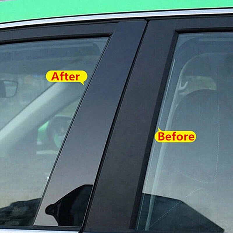 6pc Black Exterior Pillar Posts Trim for Honda Civic Hatch (2016–2021)