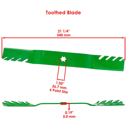 Set of 2 Toothed Mulching Blades for MTD LT165 LT175 LT1650 LT542G LT542H LT942H (MB2942 - MD)