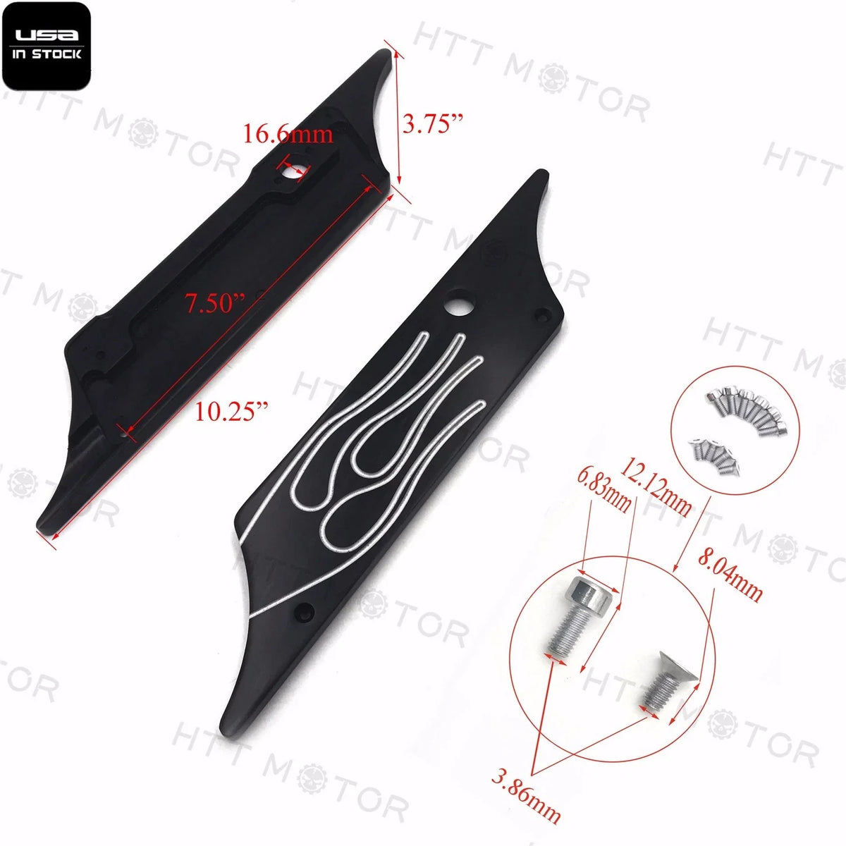 CNC Billet Aluminum Saddlebag Latch Cover Flame for Harley Touring (1993–2013)