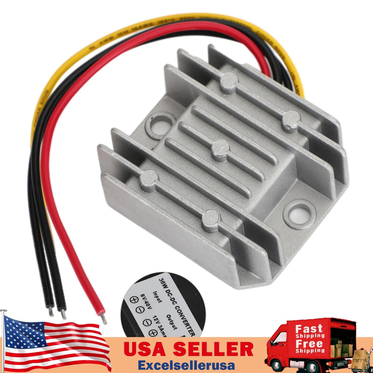 Waterproof DC/DC Power Converter Regulator for US Vehicles (I015-A053)