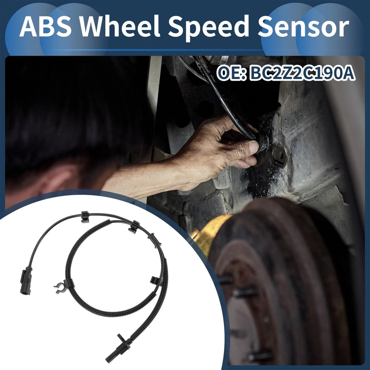 ABS Wheel Speed Sensor No.BC2Z2C190A for Ford E-150 (2015–2020) Rear Right