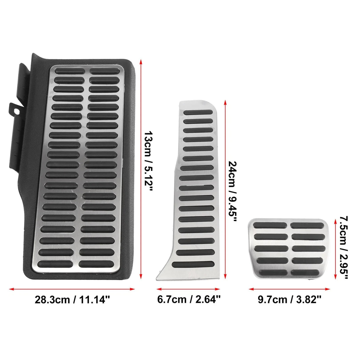 3 Pcs Brake Gas Pedal Pad Cover for Volkswagen Jetta (2006–2010)