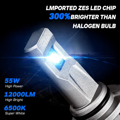 2X HB4 9006 LED Headlight Bulbs for NOVSIGHT (6500K, 12000LM, 55W)