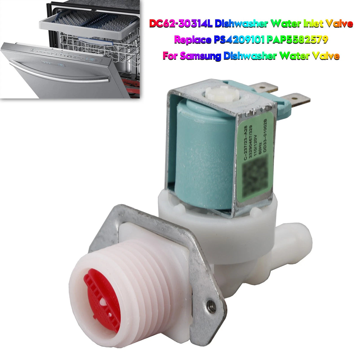 Dishwasher Water Inlet Valve for Samsung (2010–2023)