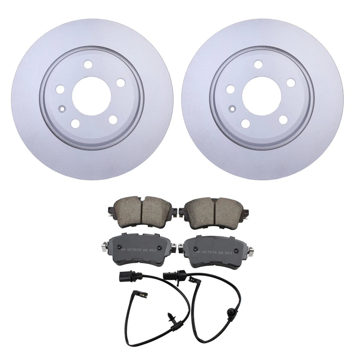Set of 4 Hella Rear Rotors & Akebono EURO Ceramic Pads for Audi A4 (2017–2020)