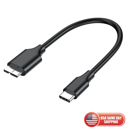2X 15cm Micro B to USB C External Hard Drive Cable for Seagate