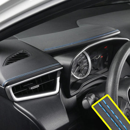 2Pcs Blue 2M PU Leather Dashboard Trim for Car Decor