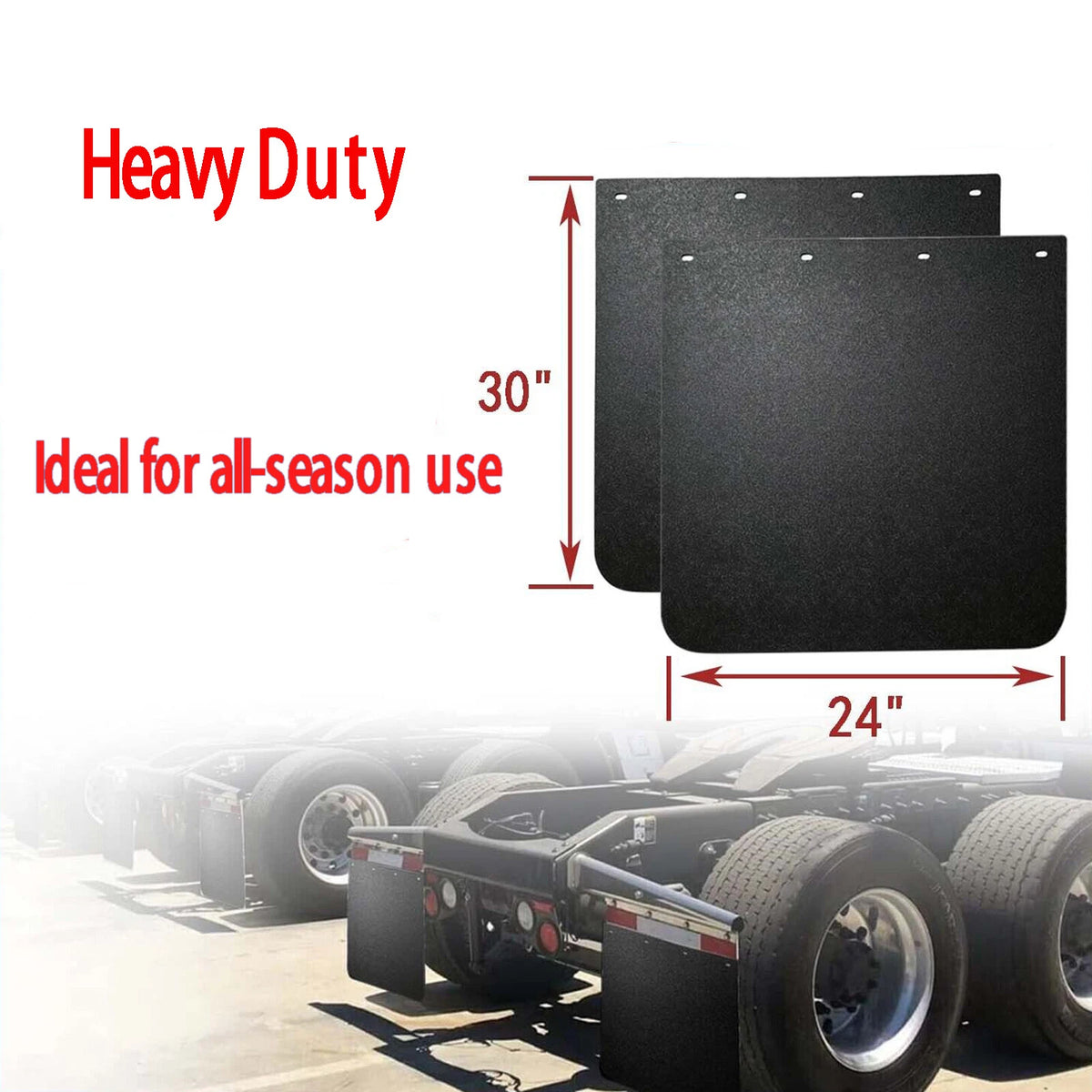 2X Universal Polymer Semi-Truck Splash Guard Mudflap 24x30" 902025