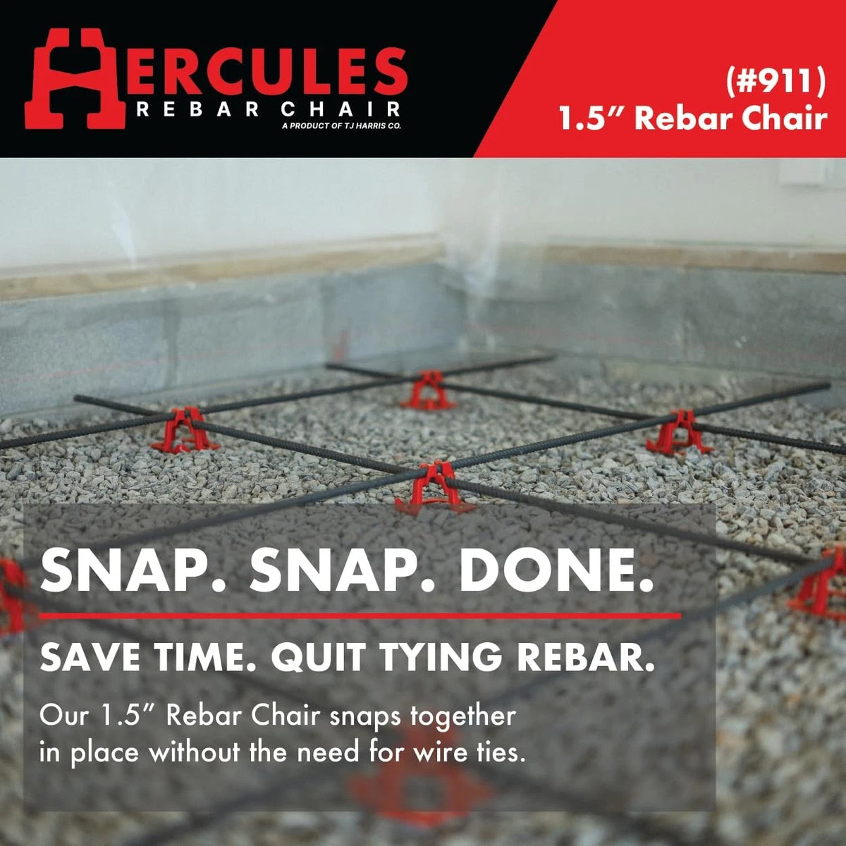 50 Count Hercules 1.5 Rebar Chair for Construction (Made in USA)