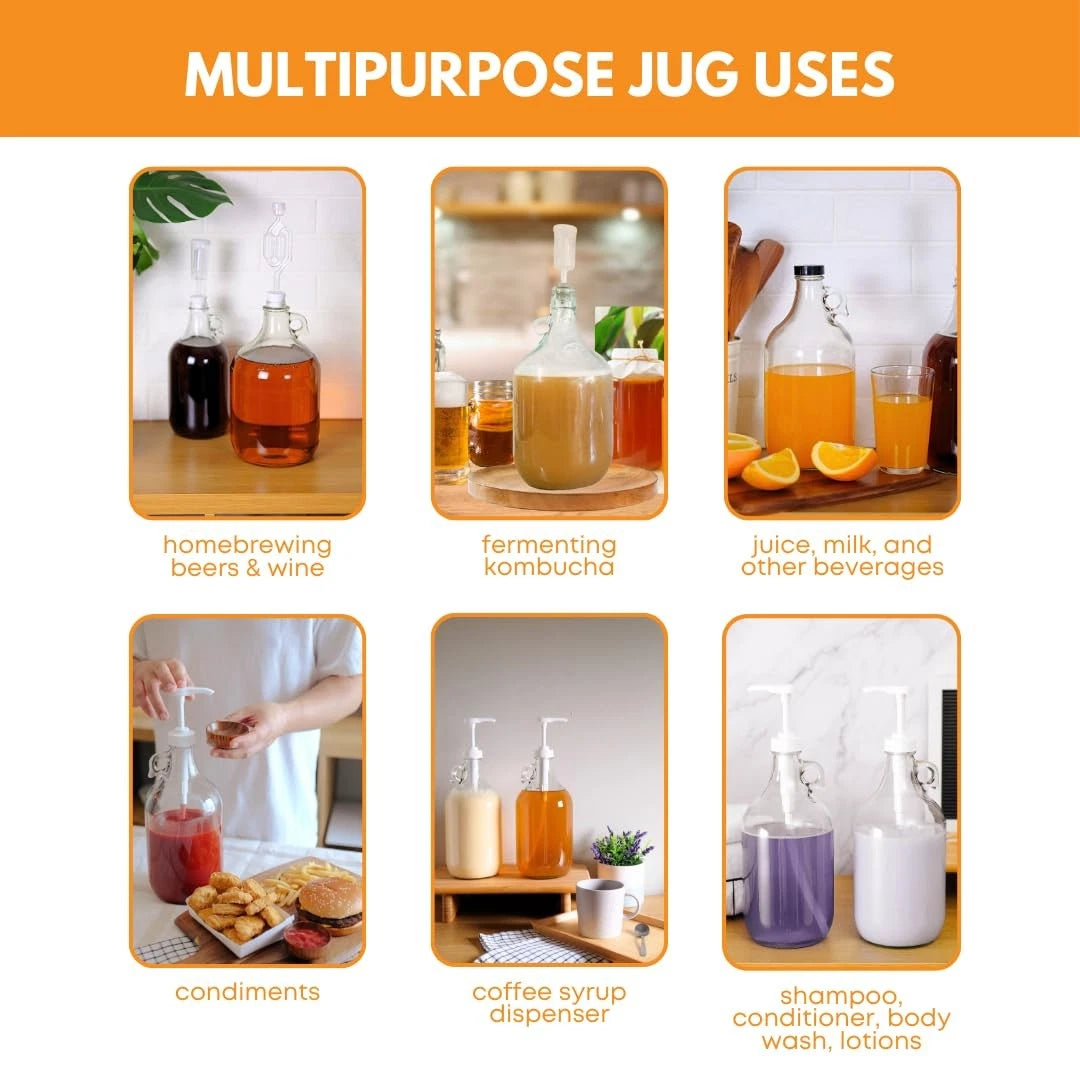 4-Pack Glass Jug Set for Fastrack (128 oz per bottle)