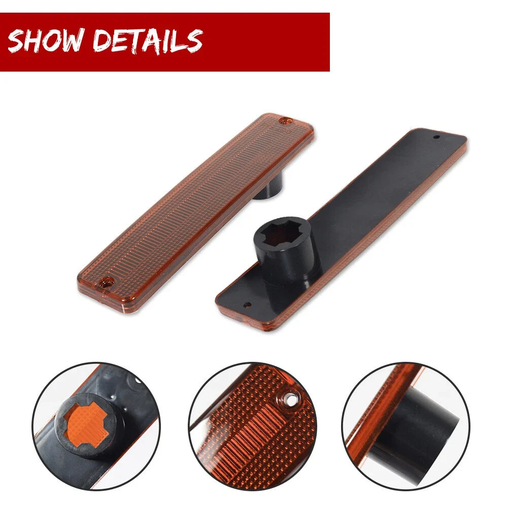 Set of 4 Amber Front & Red Rear Side Marker Lights for Jeep J Series