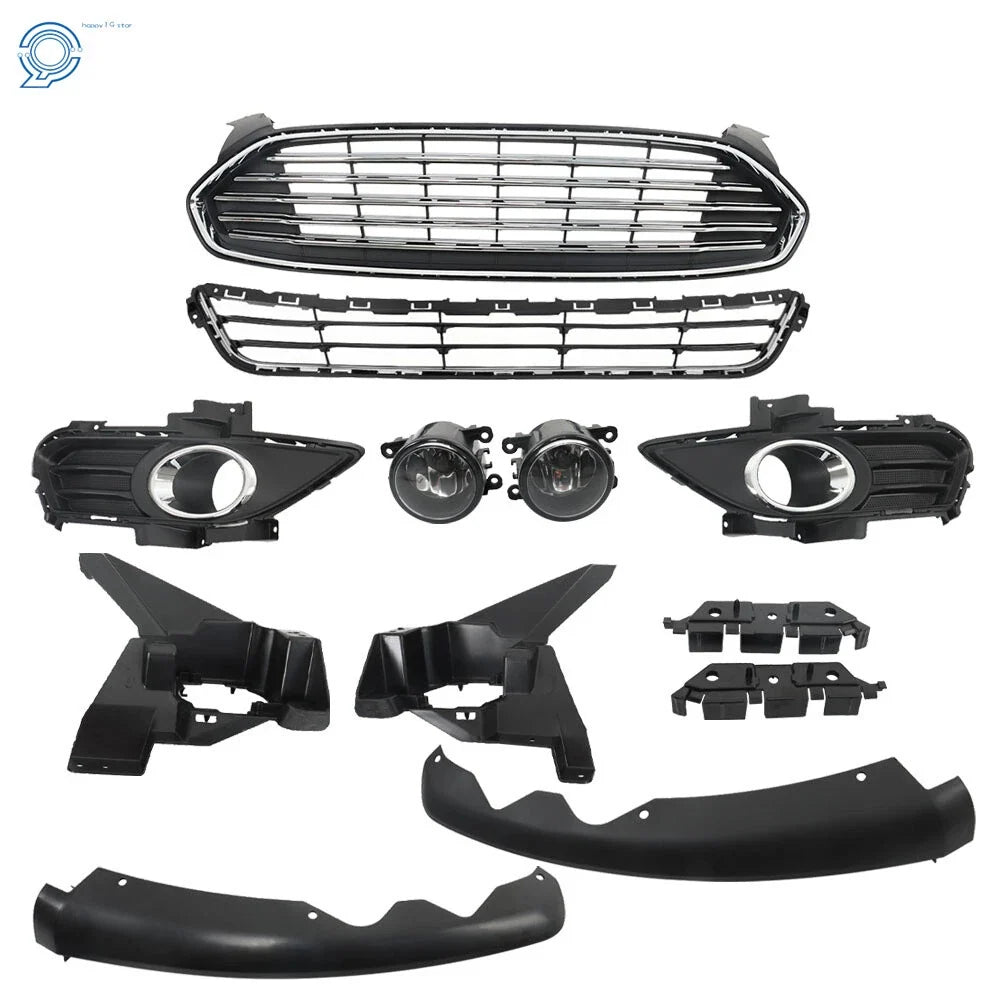 Front Bumper Grill with Fog Light Covers for Ford Fusion (2013–2016)