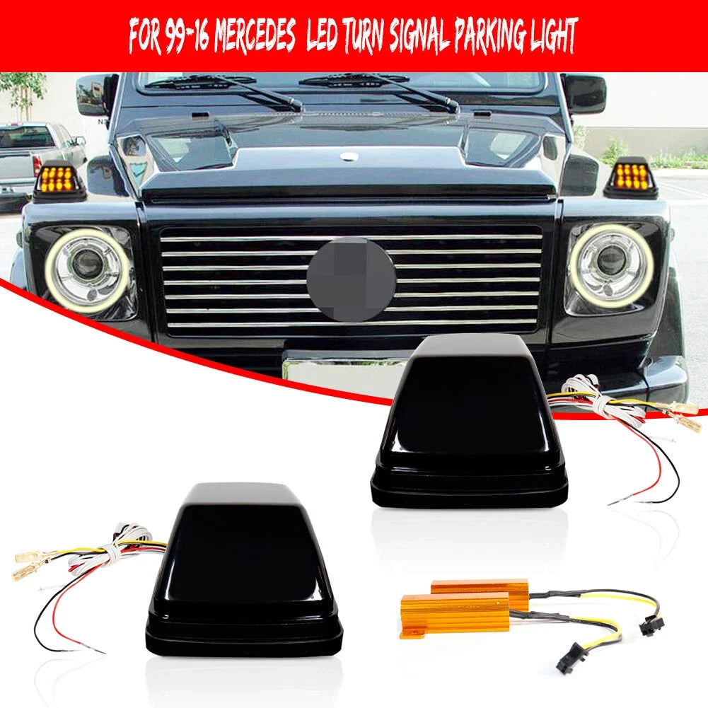 Smoked LED Turn Signal Parking Light for Mercedes W463 G55 G550 G500 G63 (1990–2018)