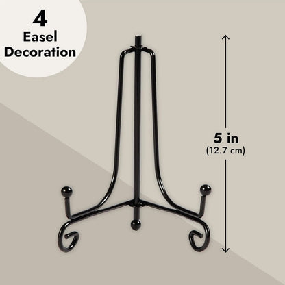 Set of 4 Metal Easel Plate Holders for Picture Frames 5 Inch