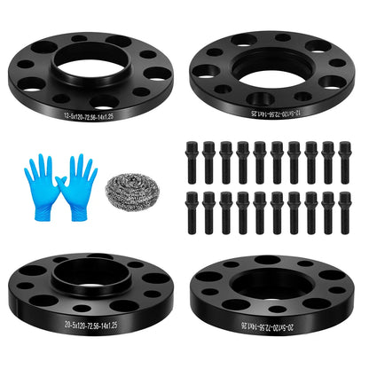 Set of 4 Wheel Spacers 12mm & 20mm for BMW 650Ci (2011)