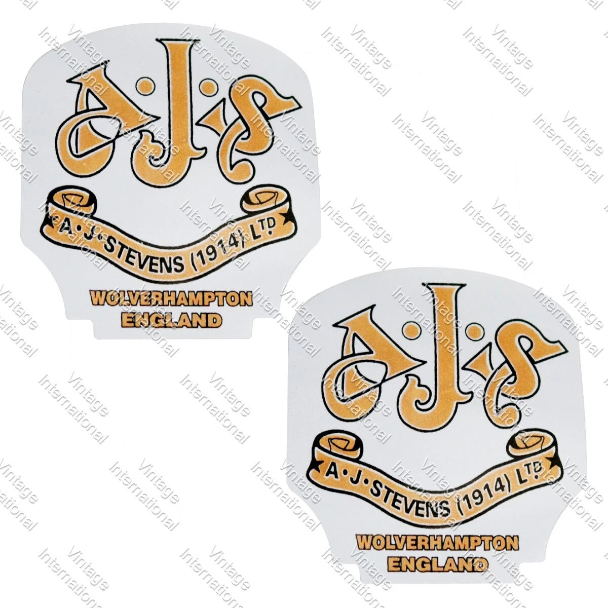 Set of 2 Oil Tank Stickers for AJS Motorcycles