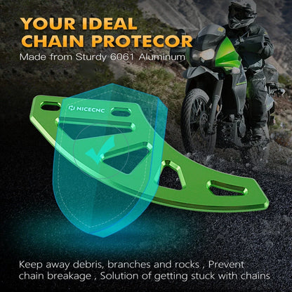 Aluminum Chain Guard Protector Kit for Kawasaki KLR650 (2008–2018)