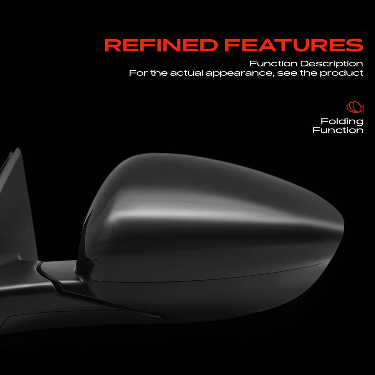 Driver Power Adjust Mirror w/ Power Fold for Honda Accord (2018–2022) 76258TVAA02, HO1320328