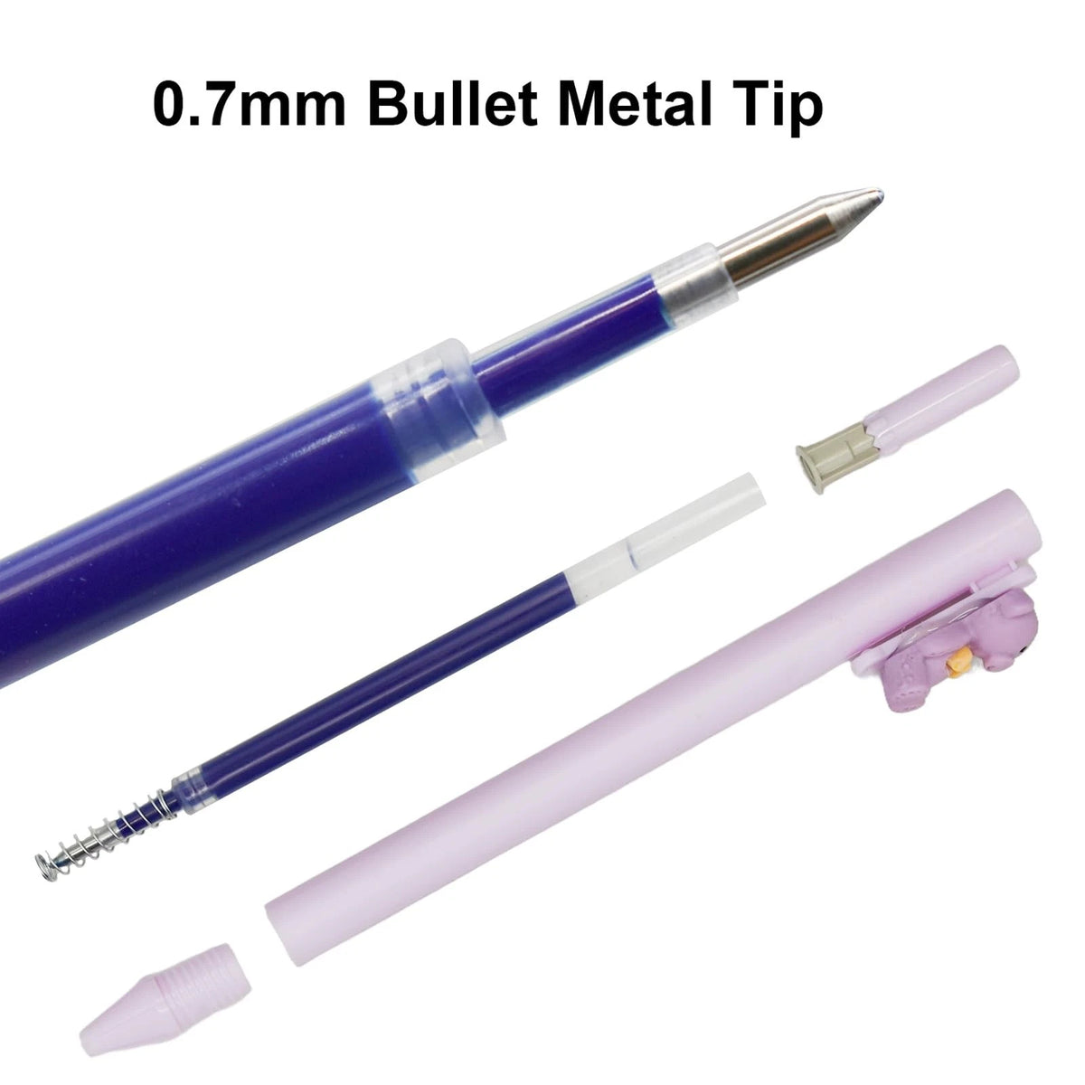 50 Pcs Blue Ink Gel Pen Refills for Retractable Pens (4.33 inch)