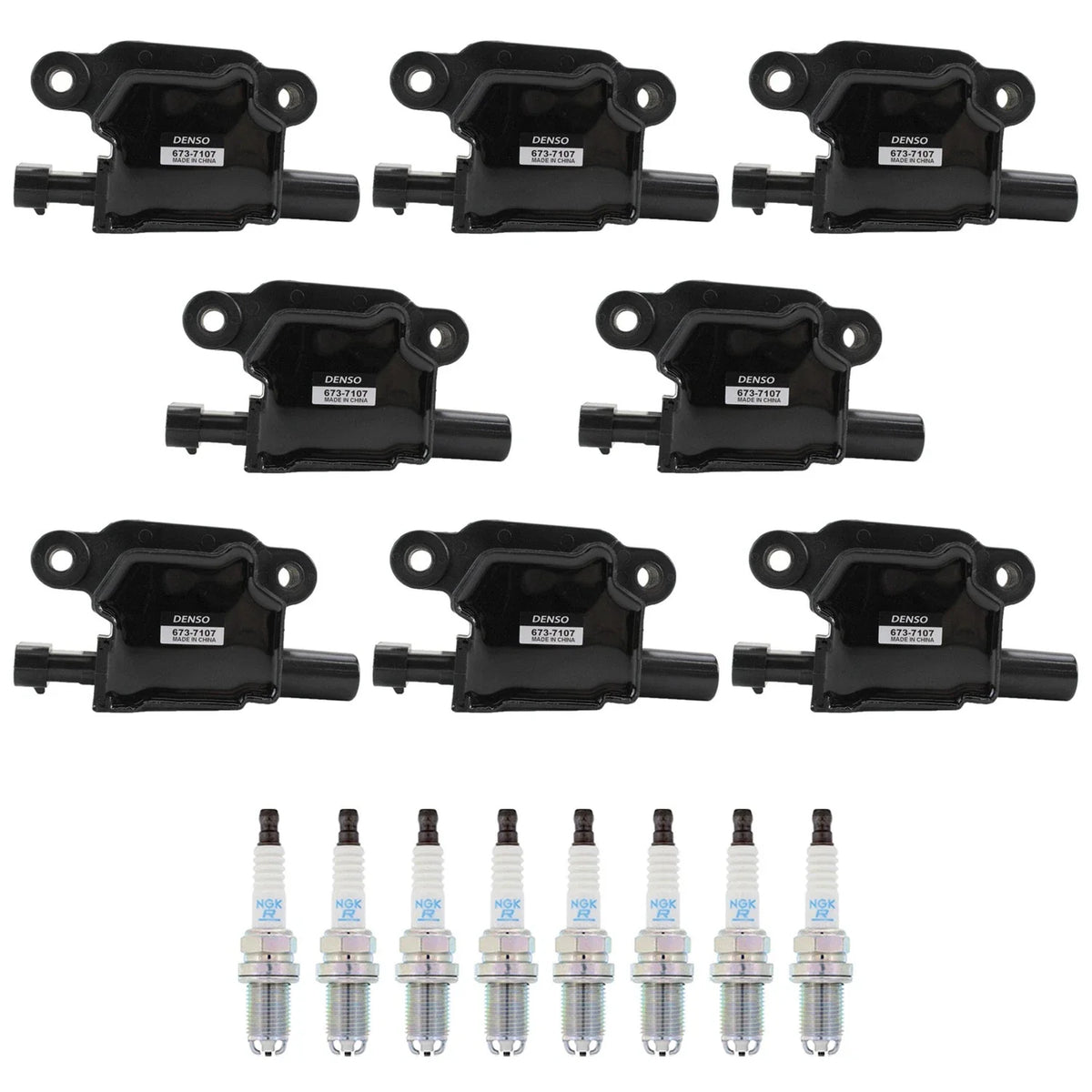 Denso Ignition Coil & NGK Iridium Spark Plugs Kit for Savana 1500 (2003–2014)