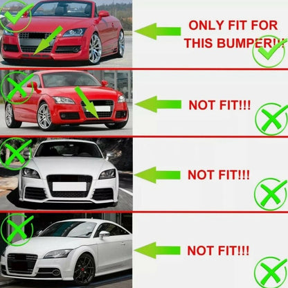 Pair Front Bumper Honeycomb Black Fog Light Grille Cover for Audi TT (2006–2014)