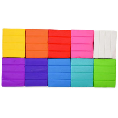 10 Colors Polymer Oven-Bake Clay, Non Toxic, 1.25 lbs